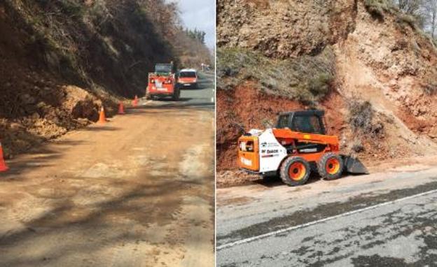 Desprendimientos en varias carreteras riojanas