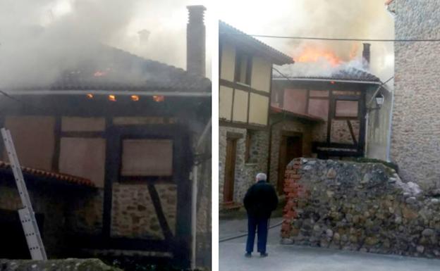 Arden los tejados de dos viviendas en Ojacastro