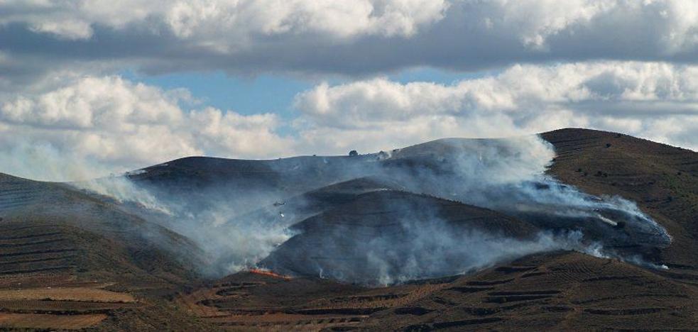 Arden treinta hectáreas de matorral entre Arnedo y Bergasa