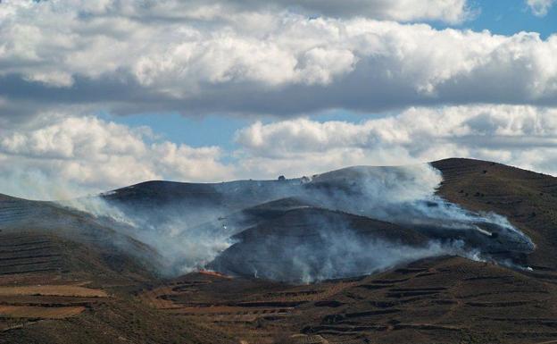 Arden treinta hectáreas de matorral entre Arnedo y Bergasa