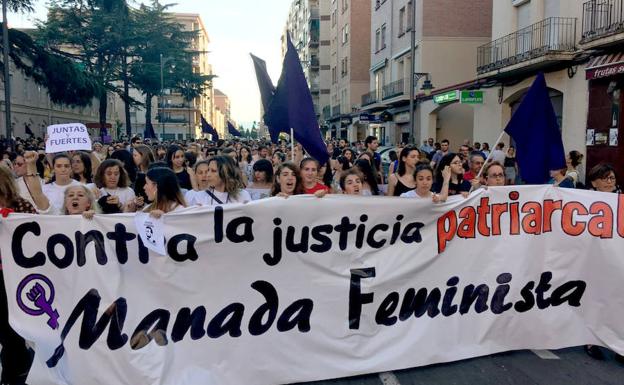 Manifestación en Logroño contra la puesta en libertad de los miembros de 'La Manada'