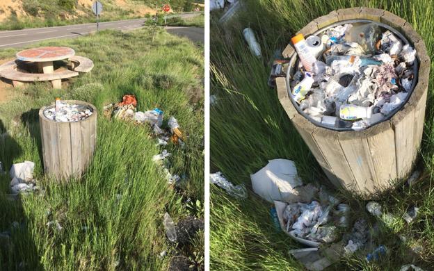 La Guindilla: basura en el merendero de Cellorigo