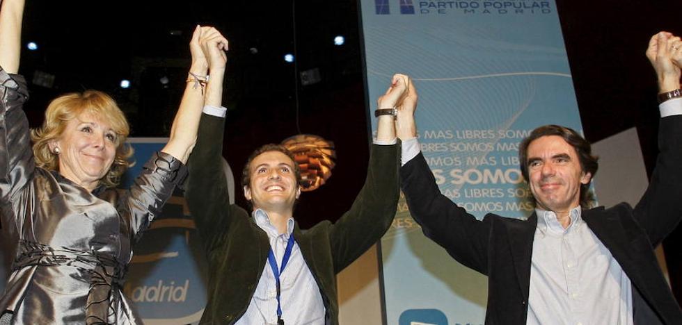 Aznar 'entra' en la campaña del PP: Cospedal señala a Casado como su candidato