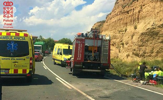 Dos muertos, uno de ellos de Calahorra, en un choque frontal en Azagra