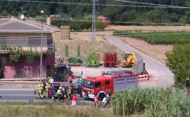 Tres heridos en un accidente en Villamediana