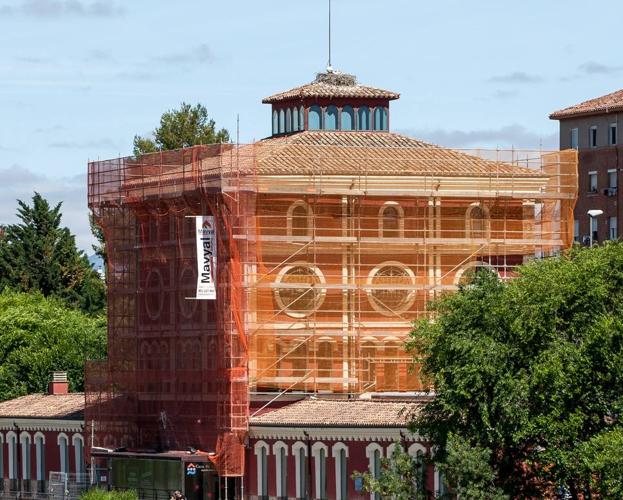 Un nido de cigüeñas retrasa un mes las obras de la Casa de las Ciencias