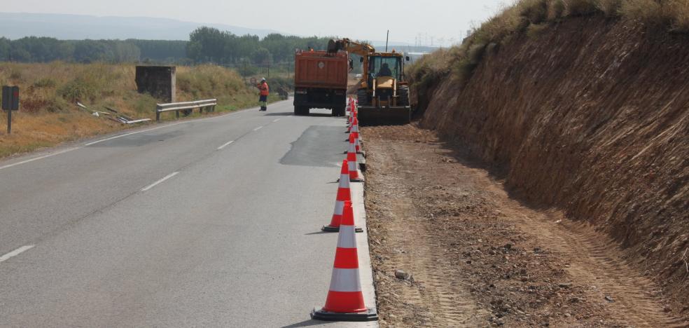 Los trabajos para acondicionar un nuevo tramo del Camino Jacobeo avanzan en Alfaro