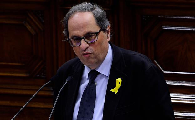 Torra presenta su hoja de ruta a pesar del bloqueo del Parlamento catalán