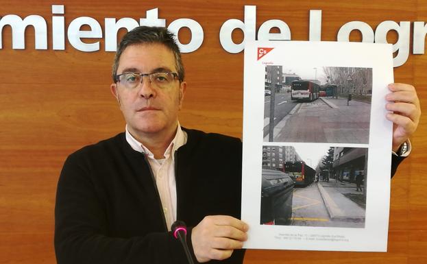 Cs critica que el 10% de las paradas de bus de Logroño «no son accesibles»