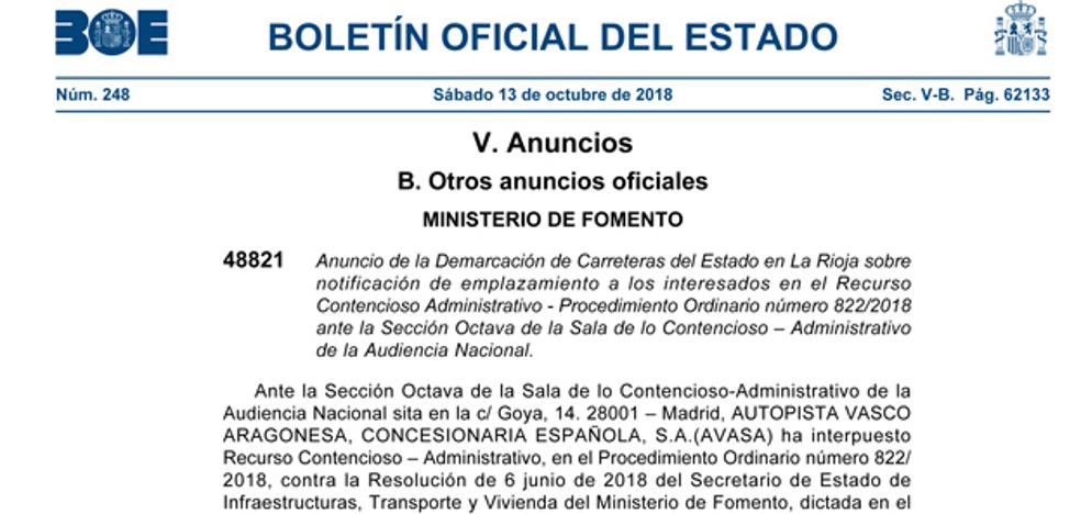 La concesionaria de la autopista recurre la Ronda Sur ante la Audiencia Nacional