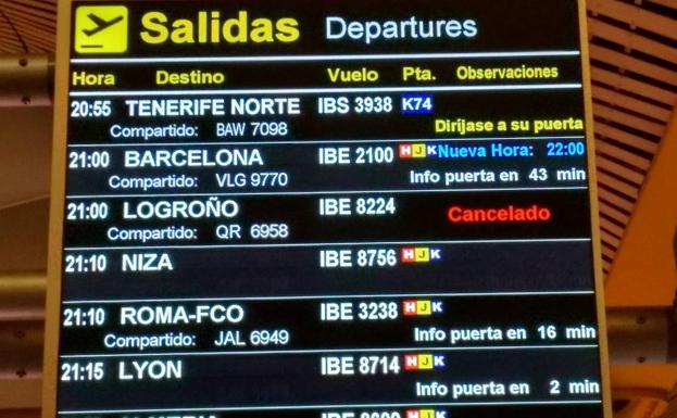 Cancelado por tercera vez en cuatro días el vuelo Madrid-Agoncillo