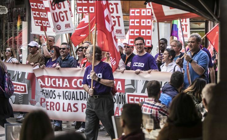 Día del Trabajo: UGT y CCOO presionan en las calles de Logroño por un gobierno de izquierdas