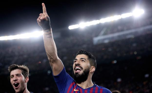 Luis Suárez recuperó el gol en Champions y fue el 500 del Barça