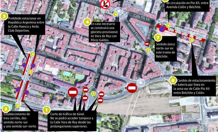 El lunes se corta el túnel de Duques de Nájera durante dos años