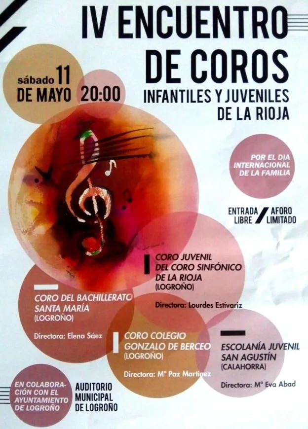 Los coros infantiles ofrecen el sábado un concierto en Logroño en el Día de la Familia