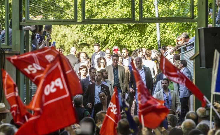 Sánchez en su mitin en Logroño para pedir el voto para Andreu y Pablo Hermoso