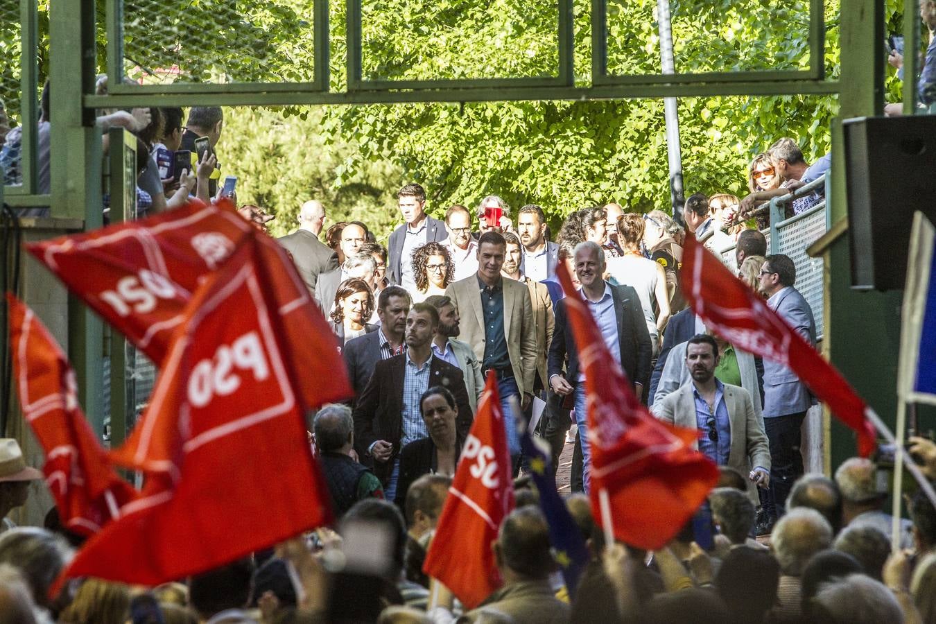 Sánchez en su mitin en Logroño para pedir el voto para Andreu y Pablo Hermoso