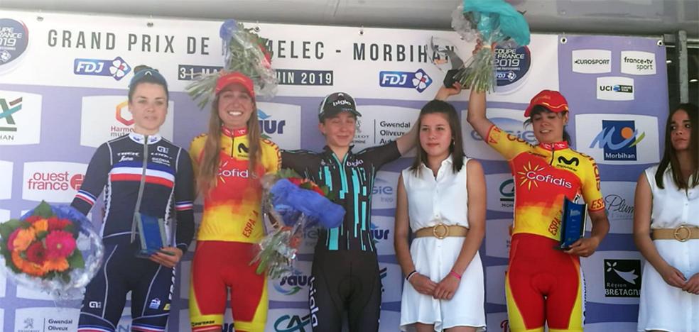 Sheyla Gutiérrez, tercera en Plumelec