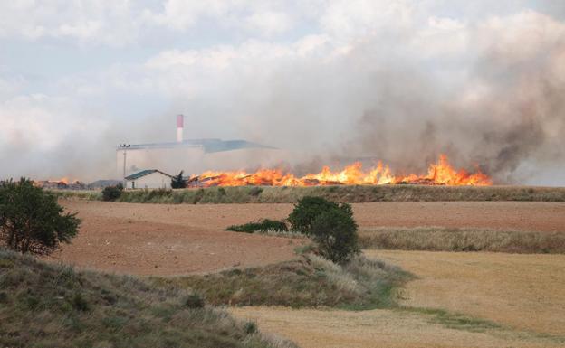 El incendio en un secadero de orujo de oliva de Viana ya está controlado