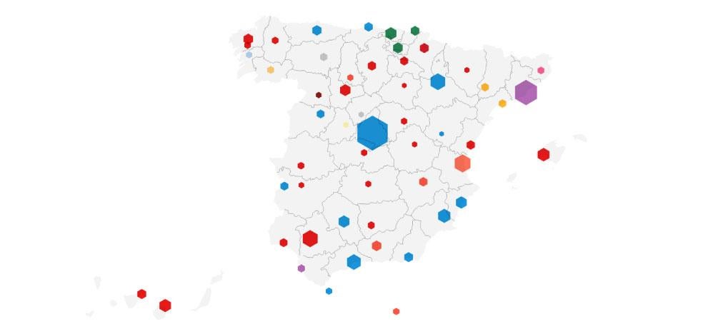 Así queda el mapa municipal de las capitales de provincia