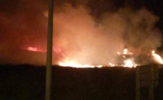 Incendio en Lardero a causa de los fuegos artificiales