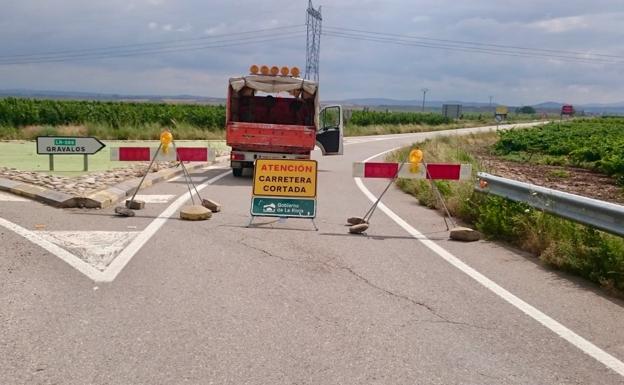 Reestablecido el tráfico en la carretera LR-289 entre Alfaro y la intersección hacia Grávalos