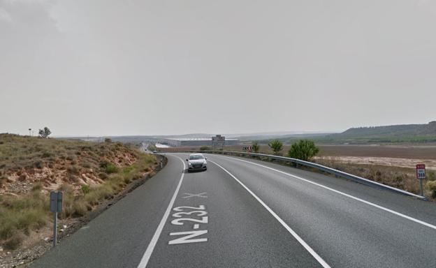 Herido un hombre tras sufrir un accidente en la N-232 a la altura de El Villar de Arnedo