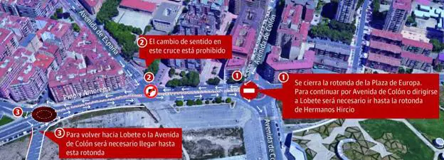 El tráfico de salida de Logroño por avenida de Colón se desvía desde este miércoles