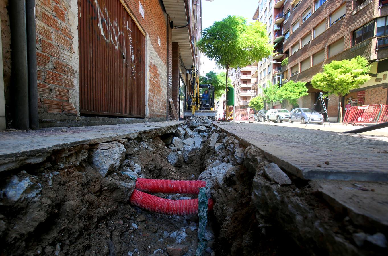 Los trabajos en la calle Vitoria, en imágenes