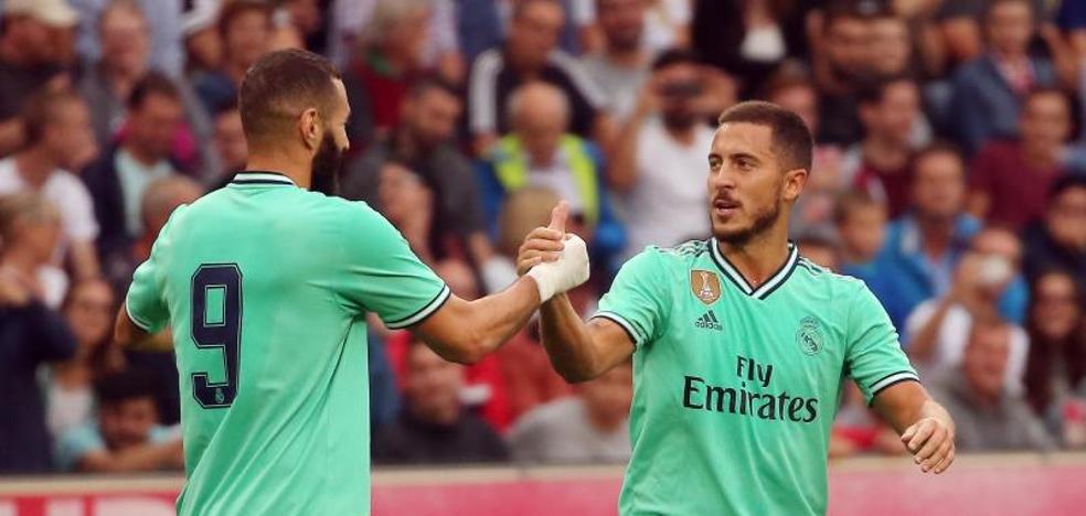 Hazard y Benzema afinan el violín