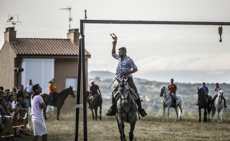 Nalda celebra su tradicional carrera de gallos