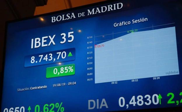 El Ibex-35 recupera los 8.700 con la expectativa de estímulos y buenas noticias comerciales