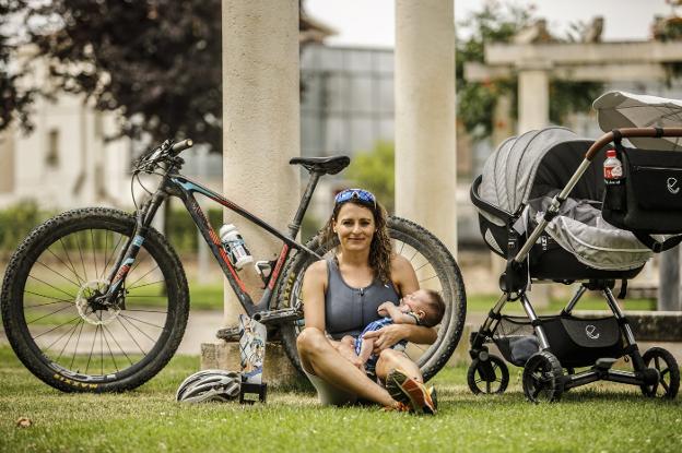 María, la mamá de Aleix, es triatleta