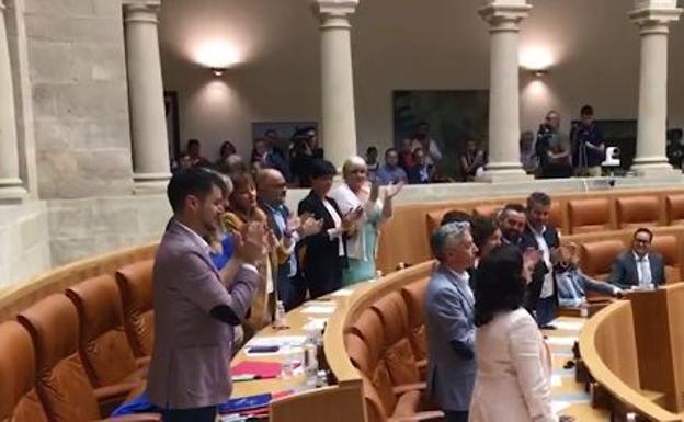 El aplauso tras el discurso de Andreu