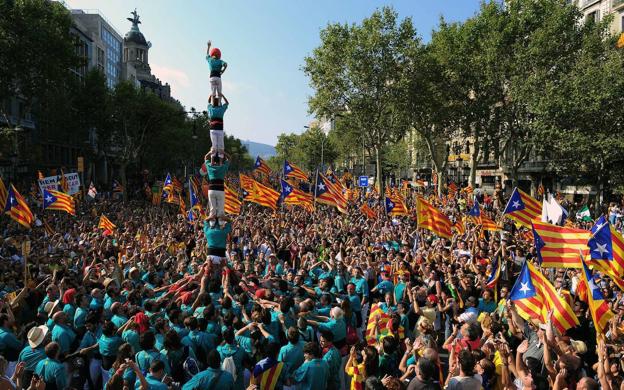 El 'procés' catalán en ocho Diadas