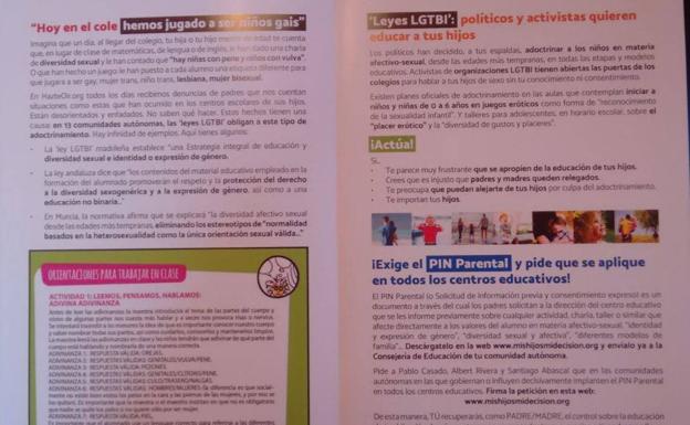 IU denuncia que Hazte Oír reparte propaganda antiLGTBI en los colegios e institutos