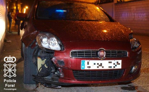 Un calagurritano da positivo en alcohol y drogas tras chocar con tres coches en San Adrián