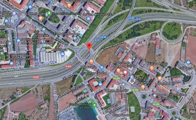 Un herido en un accidente en la circunvalación de Logroño