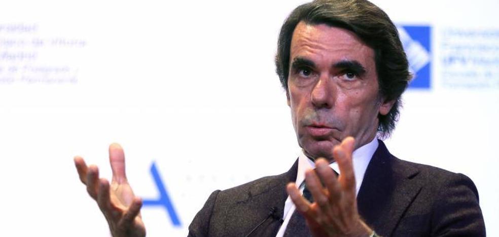 Aznar alerta sobre el Gobierno de Sánchez e Iglesias y advierte de que su «voz se va a oír»