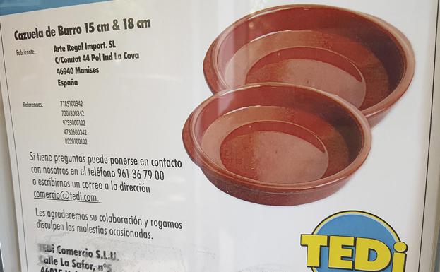 FACUA alerta de la alta presencia de aluminio en unas cazuelas de barro de las tiendas TEDi