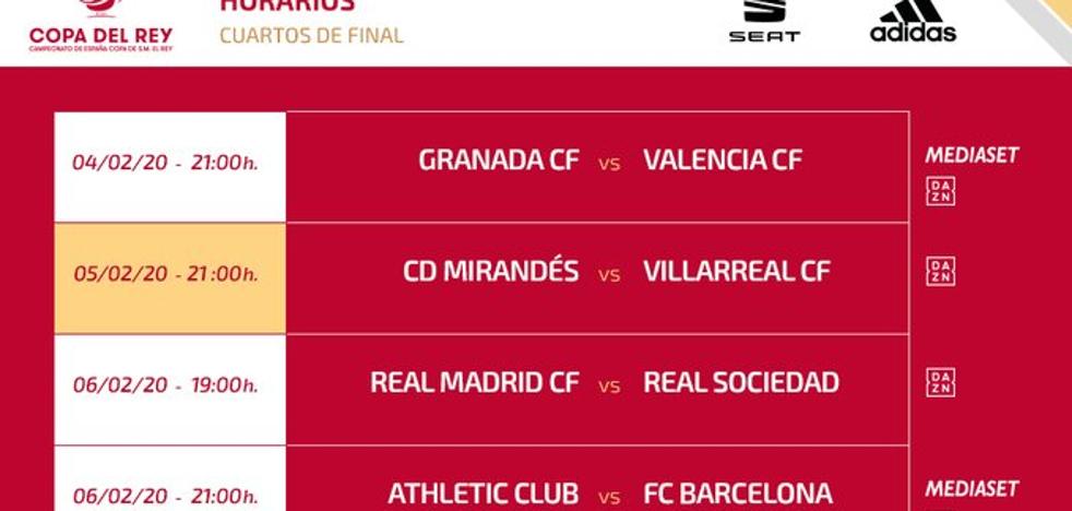 Athletic-Barça y Real Madrid-Real Sociedad, en cuartos de la Copa