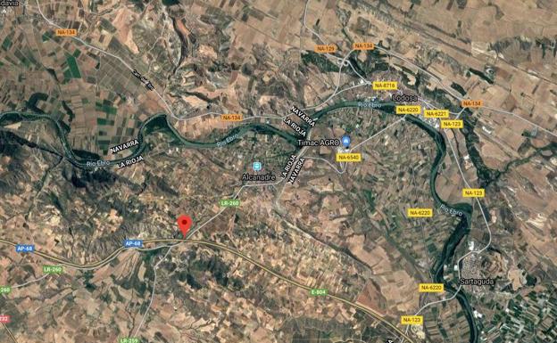 Restablecido el tráfico en la AP-68 en Alcanadre tras un corte provocado por un accidente