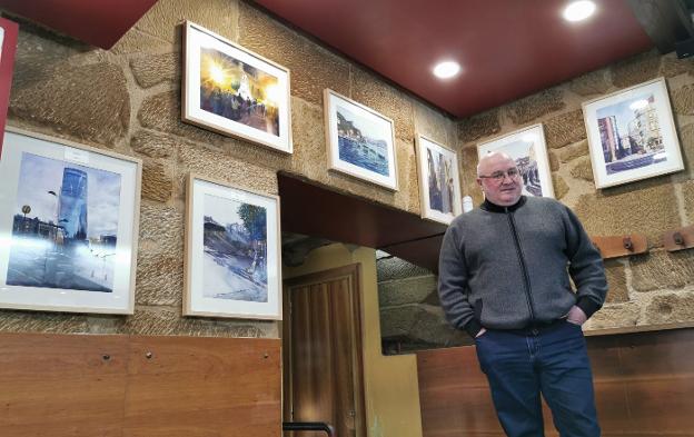 Uriszar expone en El Sol de Haro una exposición de acuarelas