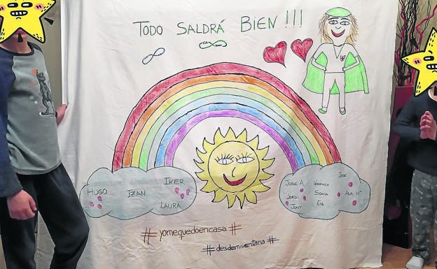 #nuestracuarentena: bandera en homenaje a mucha gente