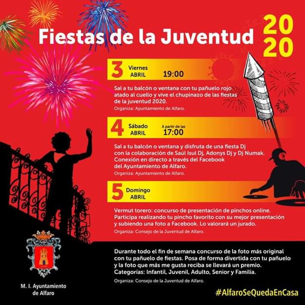 Alfaro celebrará las fiestas de la juventud desde las ventanas y balcones
