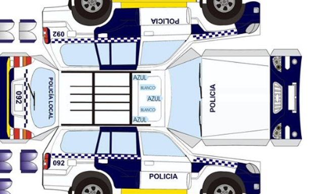 Un recortable para tener los coches de la Policía Local en casa