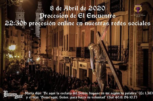 Procesión 'on line' del Encuentro, a las 22,30 horas, en las redes sociles
