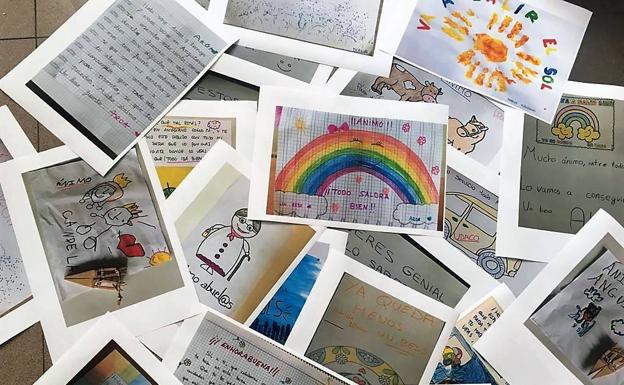 Los niños de Anguiano animan a sus mayores en el confinamiento