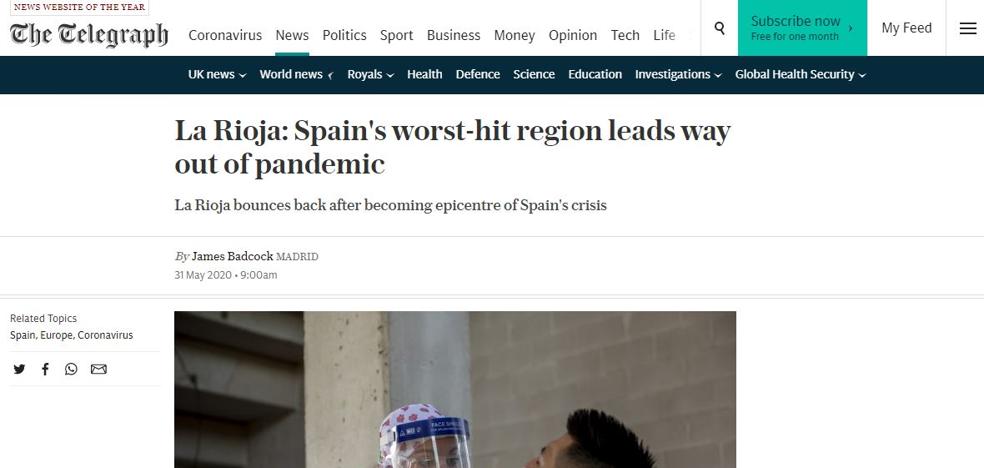 The Telegraph destaca cómo se ha enfrentado La Rioja a la pandemia