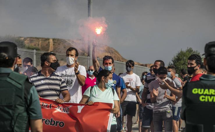 Los champiñoneros se manifiestan en Alfaro